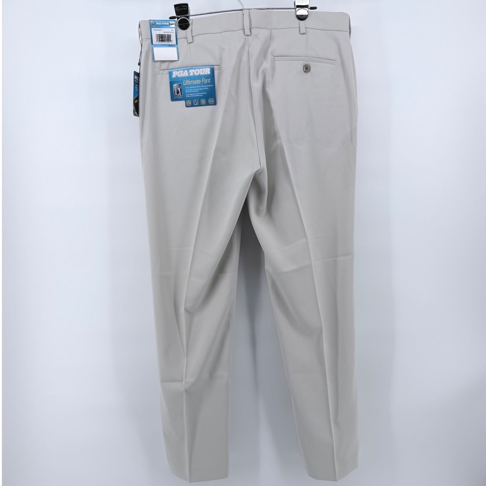 PGA Tour Ultimate Mens 36x30 Beige Golf Pants Stretch UPF 50 Motion Flex NWT New - Picture 3 of 16